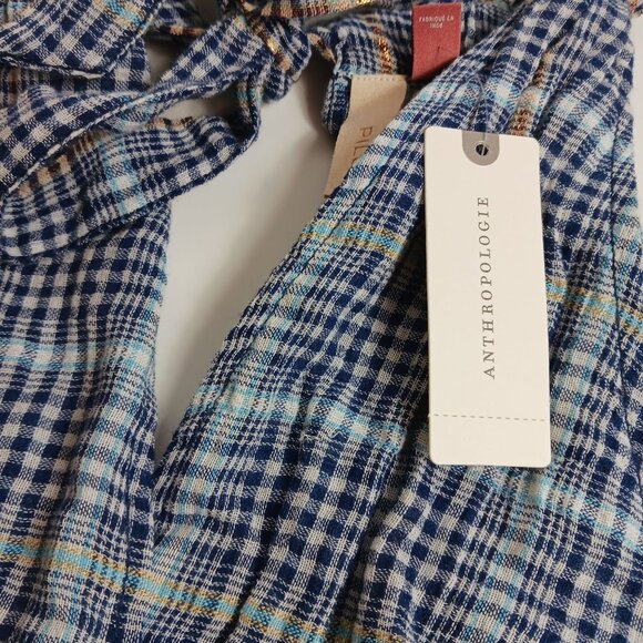 Anthropologie Pilcro Jessie Smocked Plaid Halter Top - Picture 7 of 9